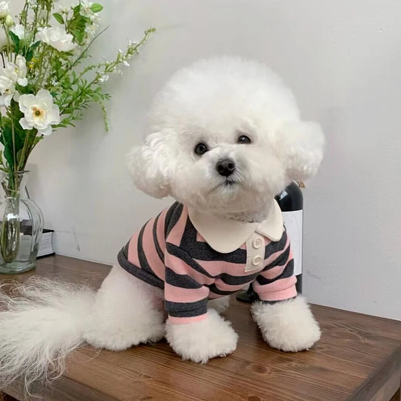 πΎ Fashion Striped Pet Shirt β Lightweight Summer Outfit for Dogs & Cats