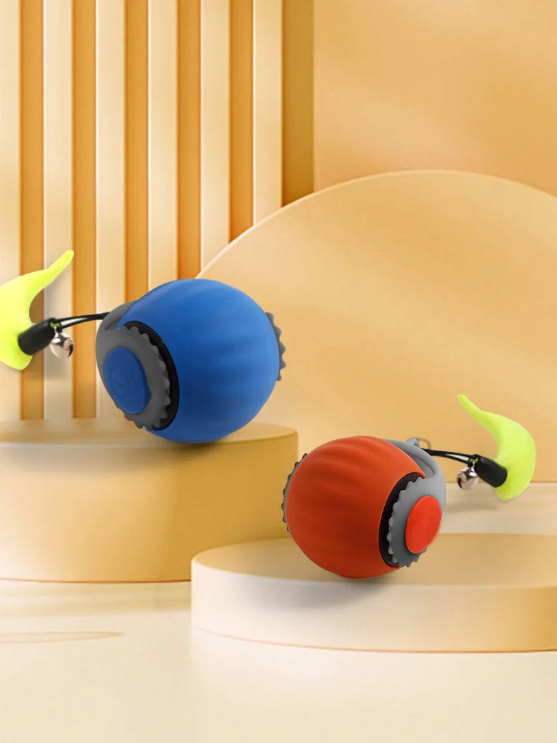 Rechargeable Automatic Cat Ball Toy – Smart Rolling Ball with Faux Tail for Interactive Play
