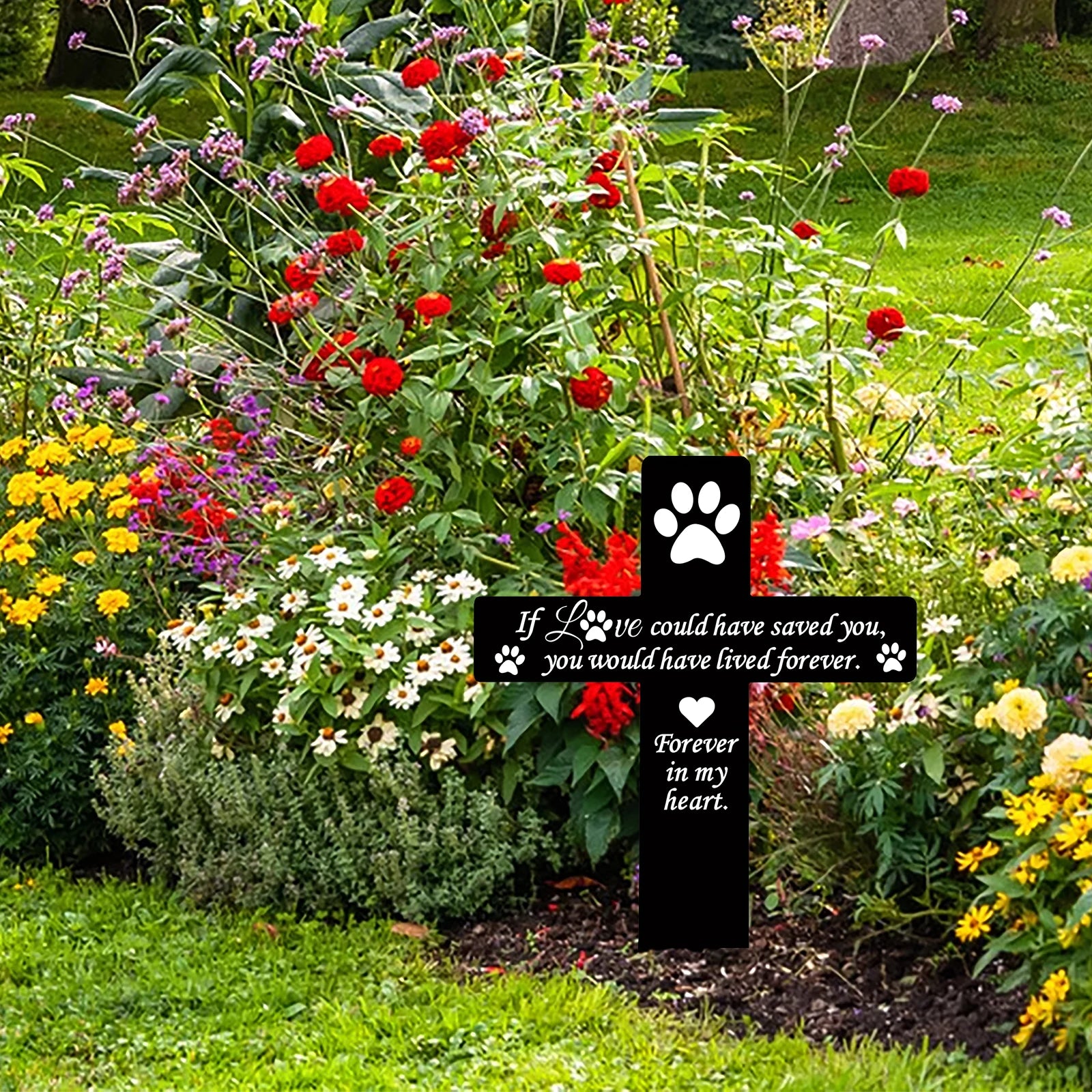 Outdoor Dog Memorial Plaque – Waterproof Acrylic Garden Stake Grave Marker for Pet Sympathy