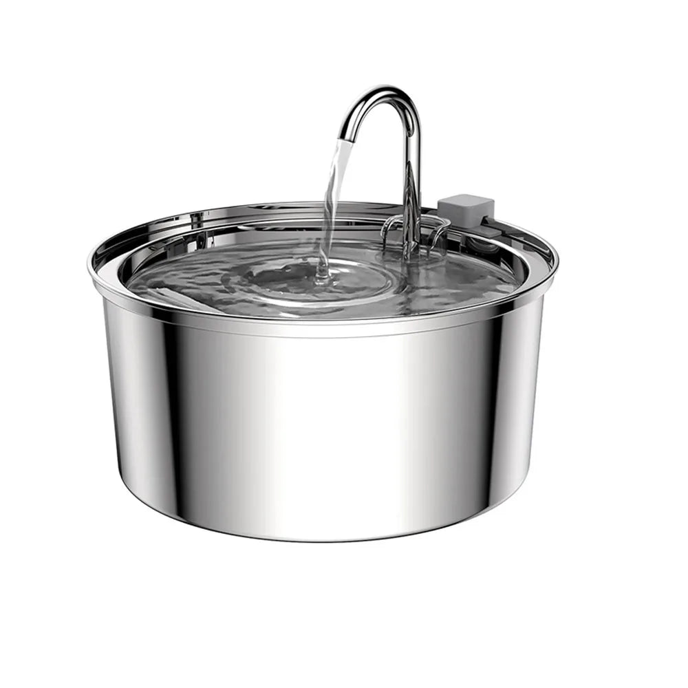 Stainless Steel Automatic Pet Water Fountain – USB Quiet Cat & Dog Drinking Bowl with Filter