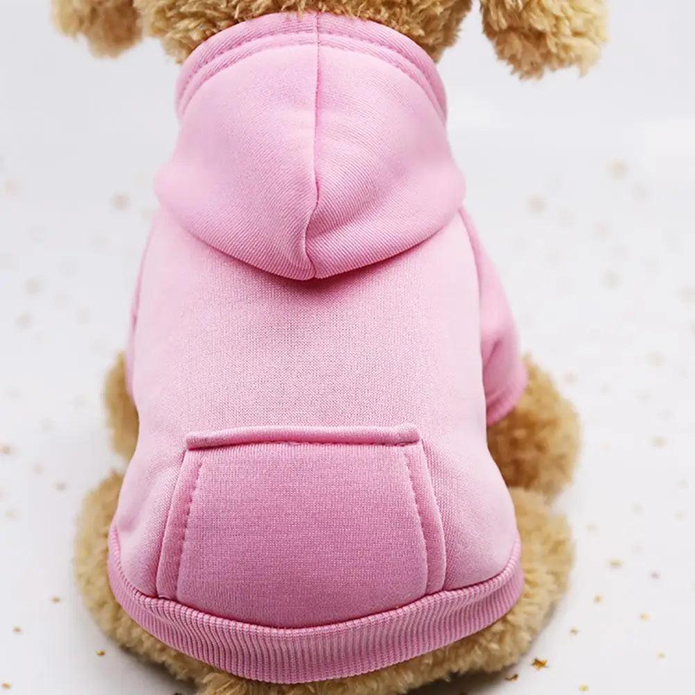 Puppy Pet Hooded Sweatshirt – Two-Legged Autumn/Winter Outfit with Pocket for Cats & Dogs