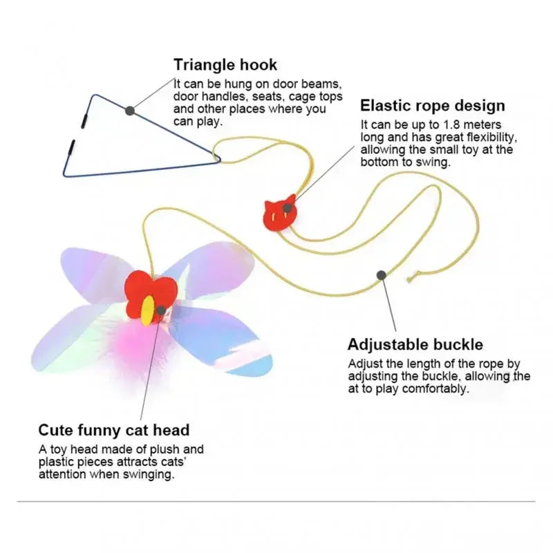 Hanging Simulation Mouse Cat Toy – Retractable Door Teaser with Scratch Rope