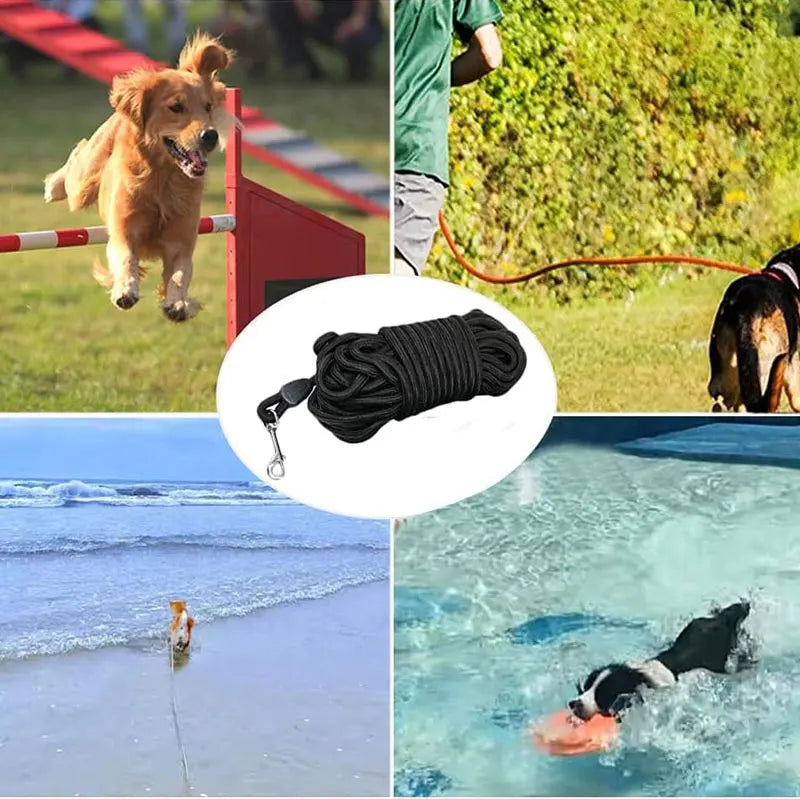 Long Rope Training Dog Leash – 5M / 10M / 15M Heavy-Duty Nylon Recall & Agility Lead for Medium and Large Dogs