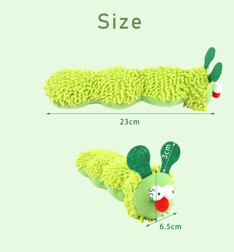 Catnip Caterpillar Chew Toy – Silvervine Molar Teaser for Interactive Play & Dental Health