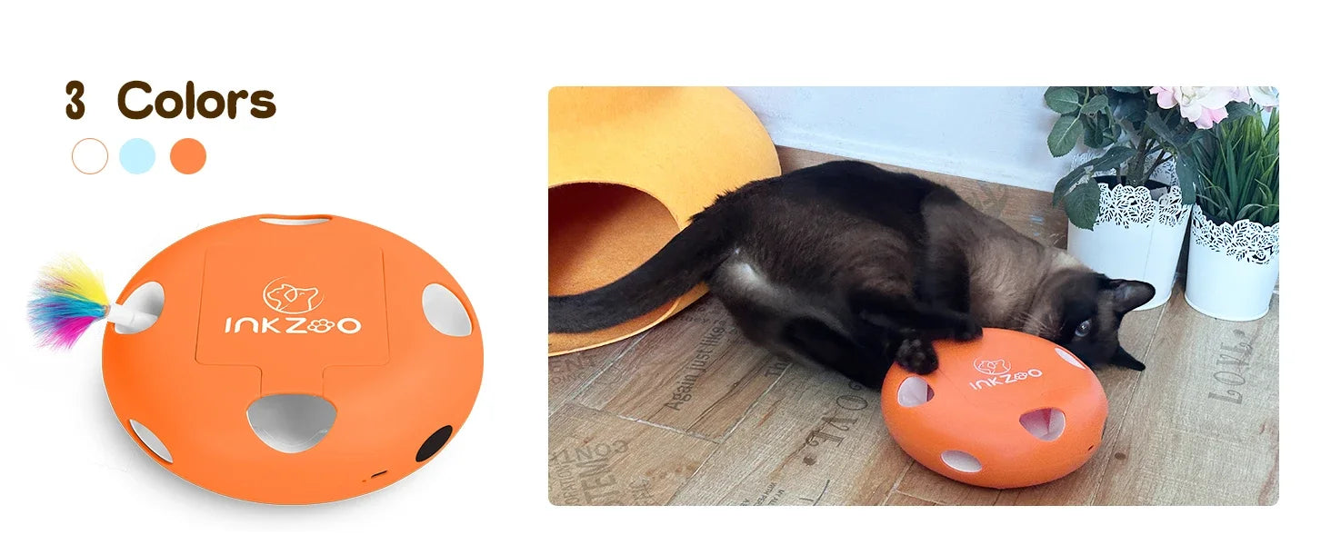 INKZOO Interactive Cat Toy – Smart Whack-A-Mole Kitten Toy with 7 Holes, Automatic Mouse Game for Indoor Cats