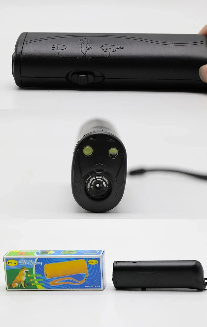 Double Ultrasonic Dog Bark Control Device – High Power Anti-Bark Repeller & Training Tool (Battery-Free)