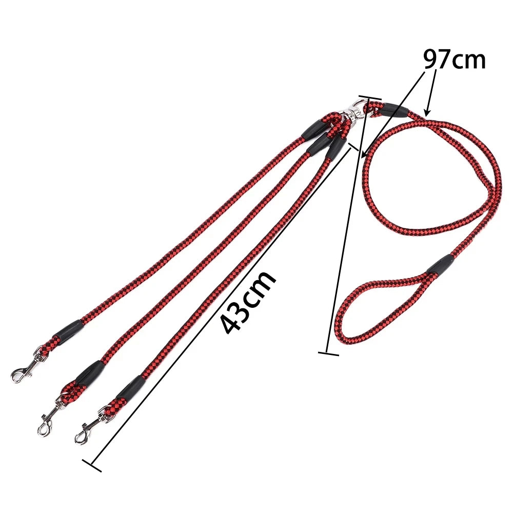 No-Tangle Triple Dog Leash Coupler – 3-Way Splitter for Small Dogs