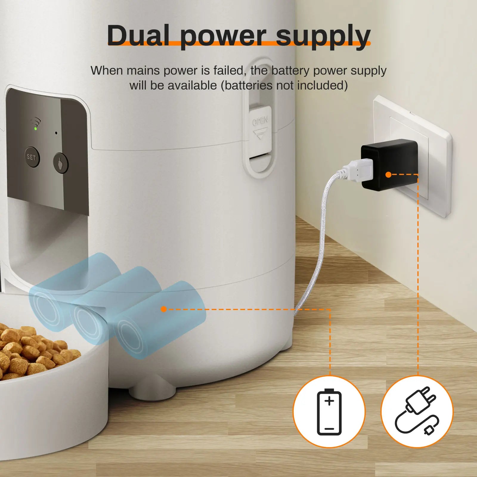 2L Smart Automatic Pet Feeder with WiFi, APP & Camera – Timed Dog & Cat Food Dispenser