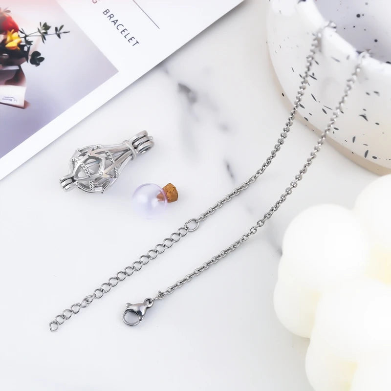 Hollow Teardrop Keepsake Urn Necklace for Ashes – Openwork Memorial Locket Pendant
