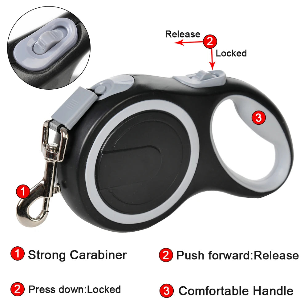 8m Retractable Dog Leash – Extendable Training Traction Belt for Small & Large Dogs, Cats, Pugs, and Labradors