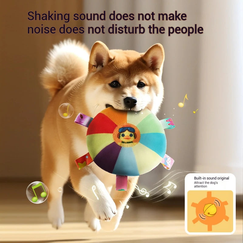 Plush Dog Frisbee Toy – Sound-Making, Bite-Resistant Flying Disc for Interactive Play & Chewing