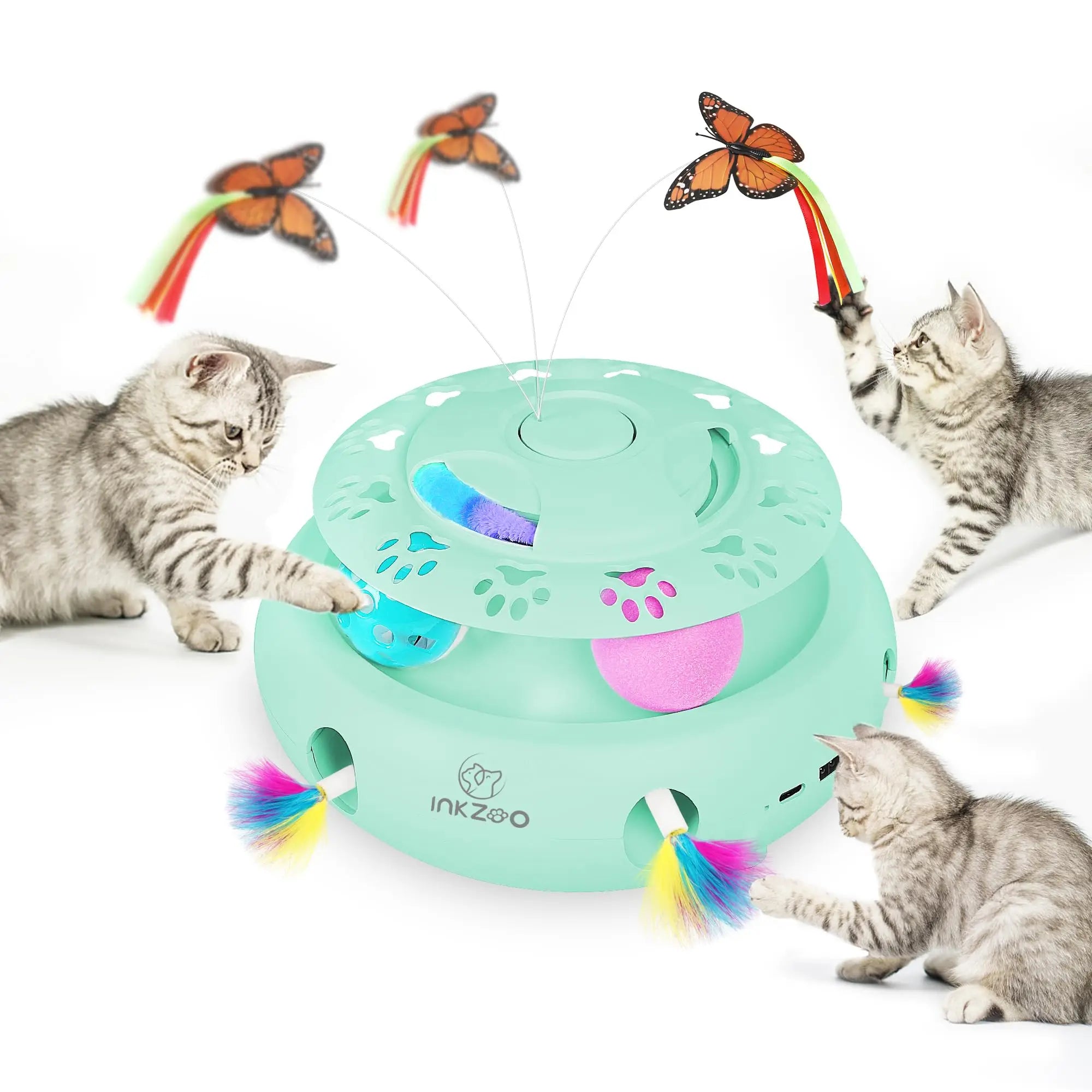 INKZOO Interactive Cat Toy – Smart Whack-A-Mole Kitten Toy with 7 Holes, Automatic Mouse Game for Indoor Cats