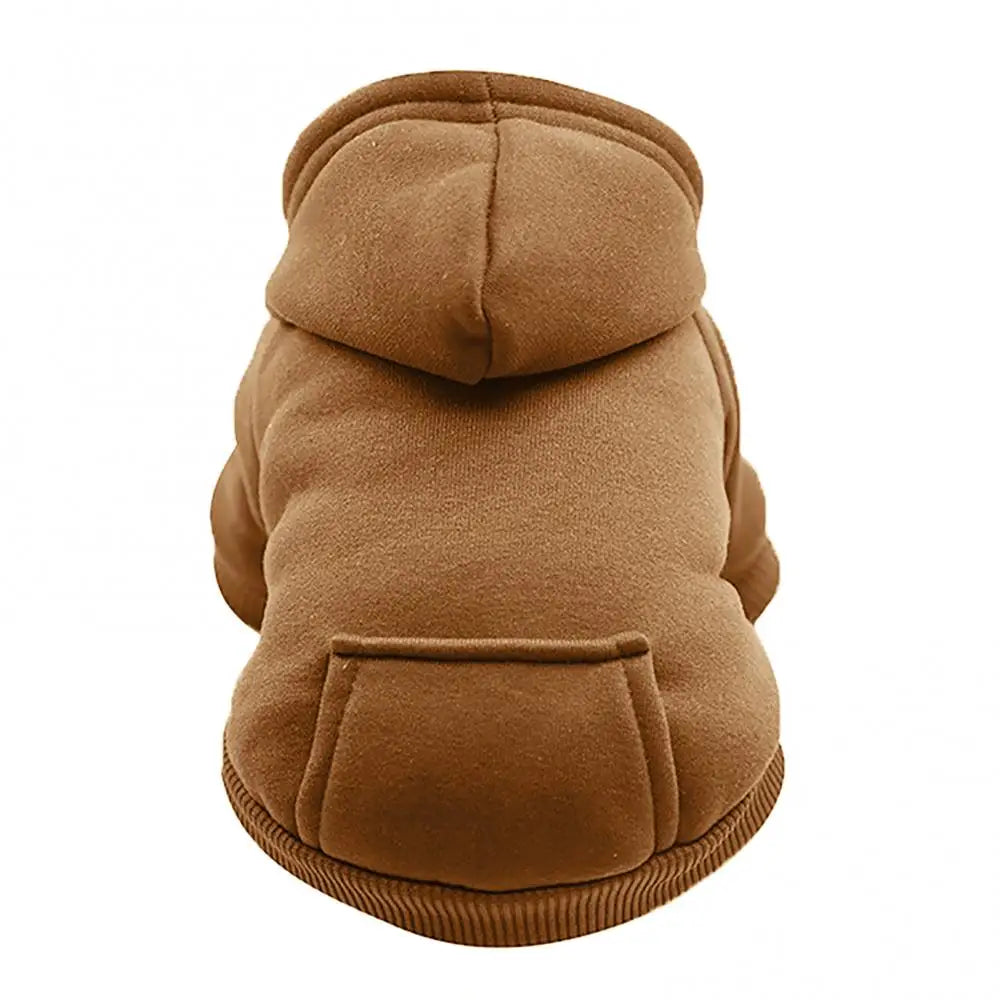 Puppy Pet Hooded Sweatshirt – Two-Legged Autumn/Winter Outfit with Pocket for Cats & Dogs