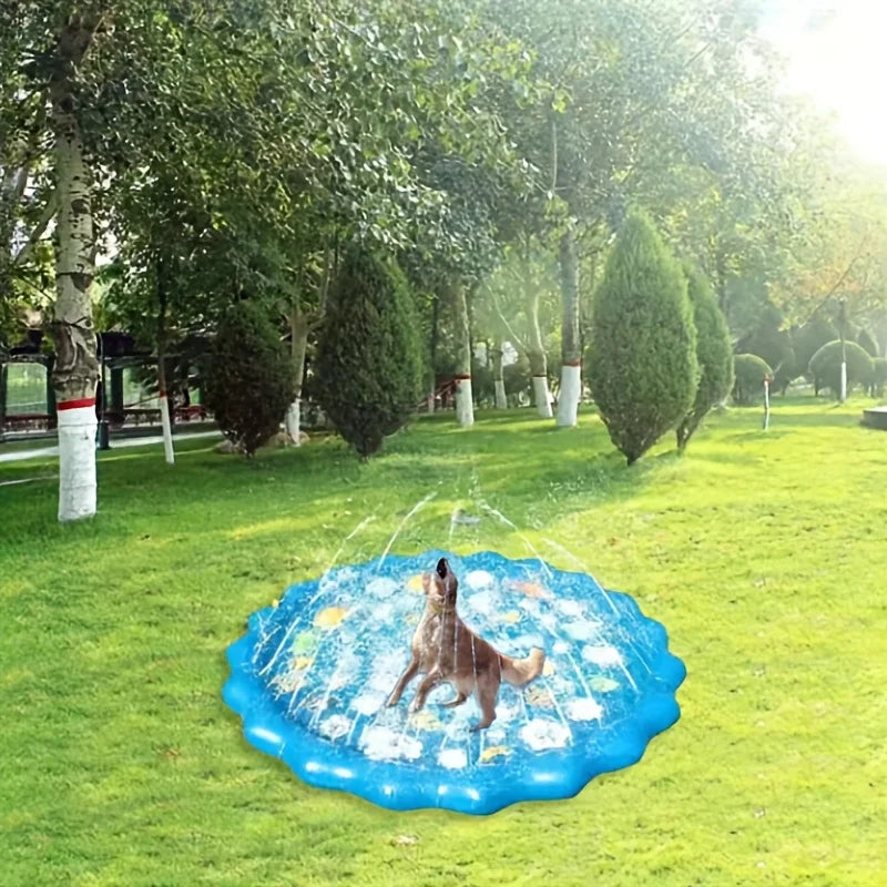 Heavy-Duty Outdoor Pet Bathing Basin with Spray Function – Non-Slip Dog Water Play Mat for Summer Cooling and Bathing