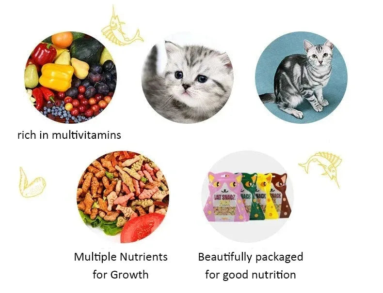Crispy Cat Biscuits – Salmon, Chicken & Tuna Variety with Catnip
