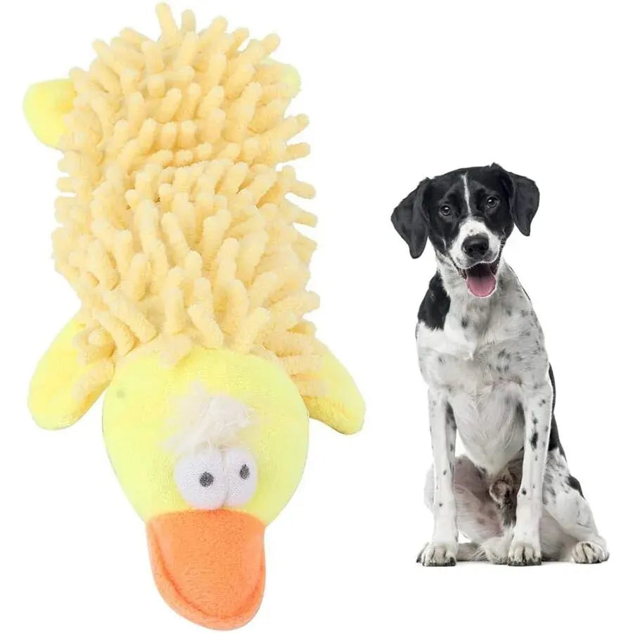 Plush Dog Toy with Squeaker – Soft Chew Toy for Interactive Play