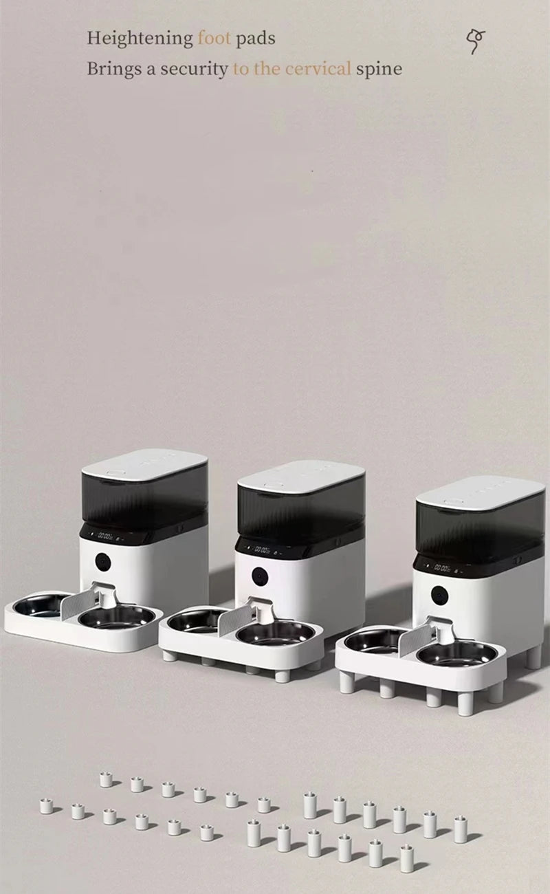 Tuya Automatic Pet Feeder 5L – Smart APP Control, Dual Stainless Steel Bowls, HD Camera, Touch Panel, Portion Control for Cats & Dogs