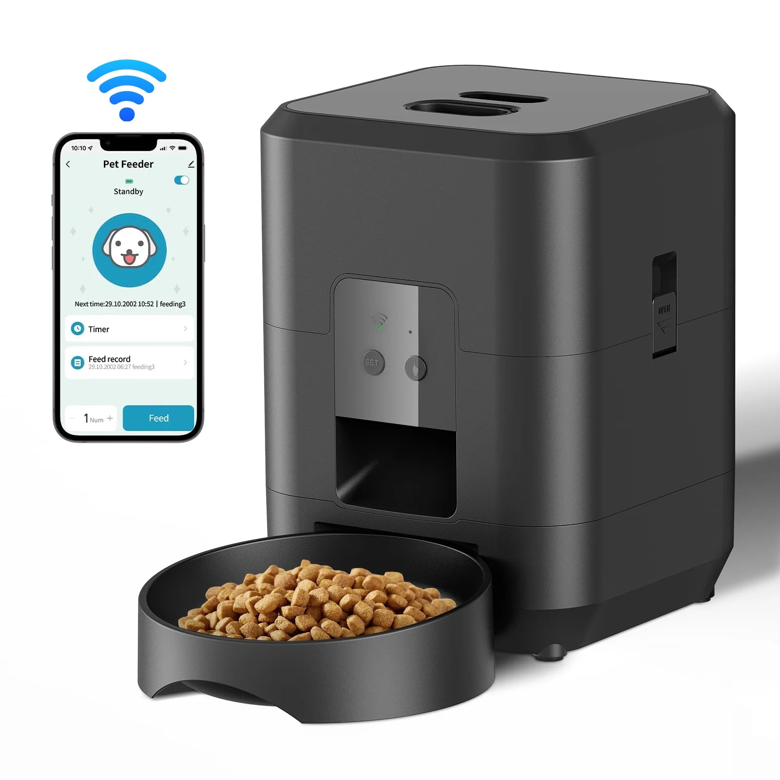 2L Smart Automatic Pet Feeder with WiFi, APP & Camera – Timed Dog & Cat Food Dispenser