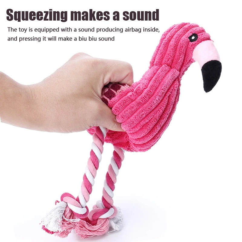 Animal Shape Squeaky Plush Dog Toy – Cute Bite-Resistant Corduroy Chew Toy for Small, Medium & Large Dogs, Puppy Pet Accessories
