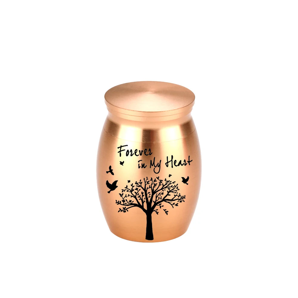 Mini Tree of Life Keepsake Urn – 7 Colors Small Aluminum Memorial Urn for Human Ashes