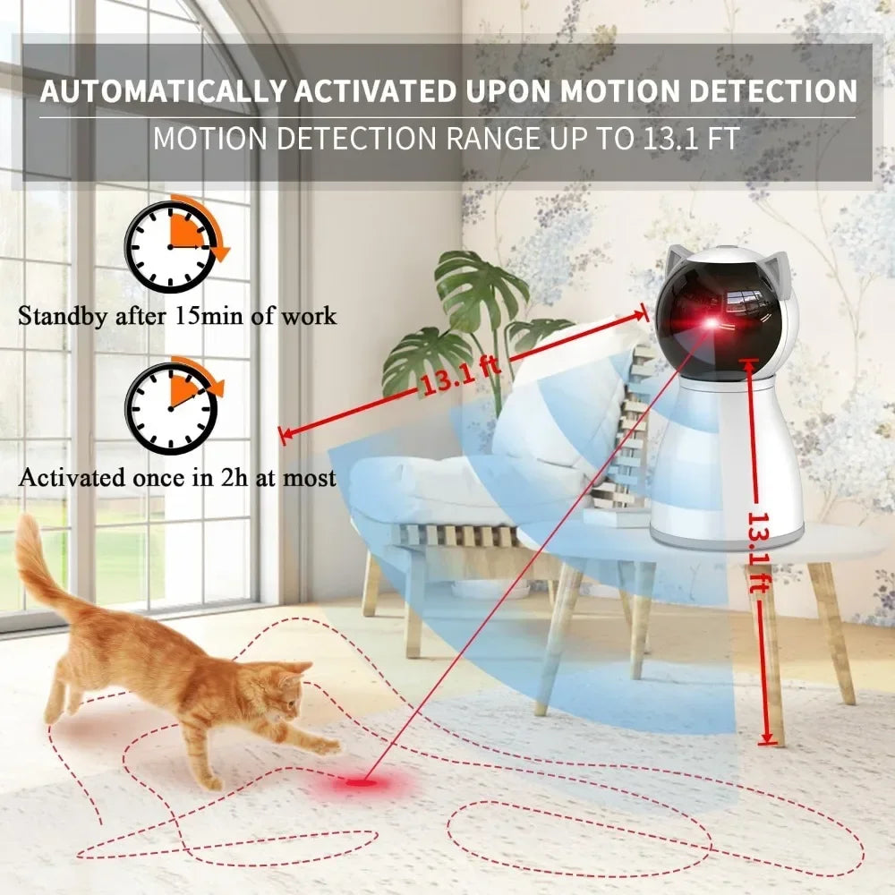 4th Generation Automatic Laser Cat Toy – Motion-Activated, Rechargeable & Real Random Trajectory for Indoor Cats