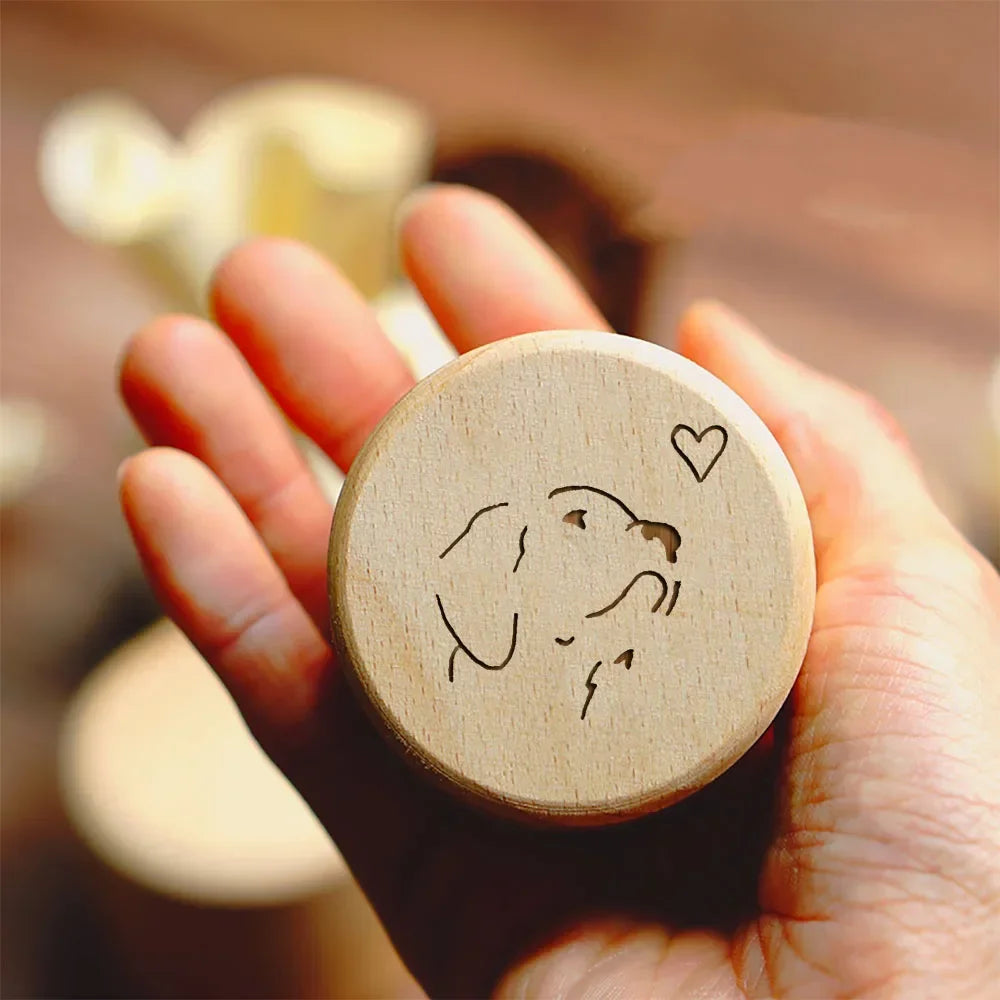 Dog Memorial Box – Wooden Carved Keepsake for Pet Fur, Hair & Teeth, Pet Loss Urn Gift for Dog Lovers