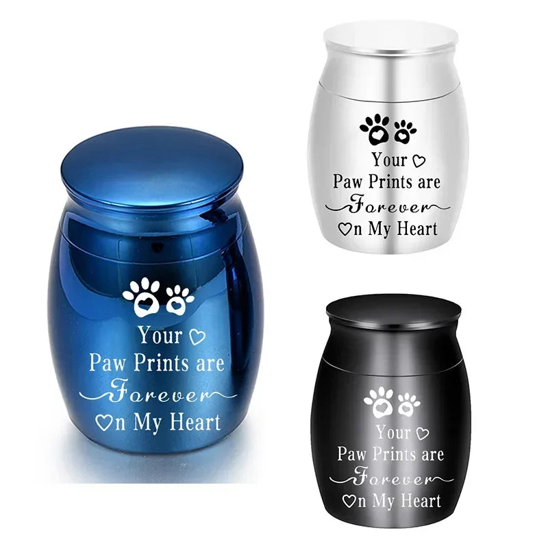 Metal Pet Urn – Decorative Keepsake Urn for Dog, Cat & Bird Ashes, Portable Memorial Cremation Urn