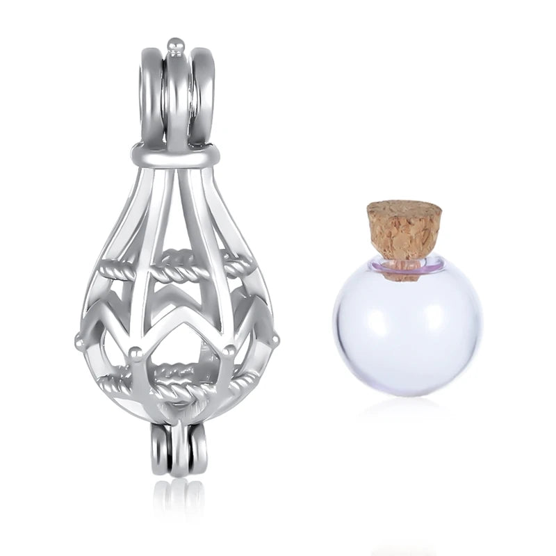 Hollow Teardrop Keepsake Urn Necklace for Ashes – Openwork Memorial Locket Pendant
