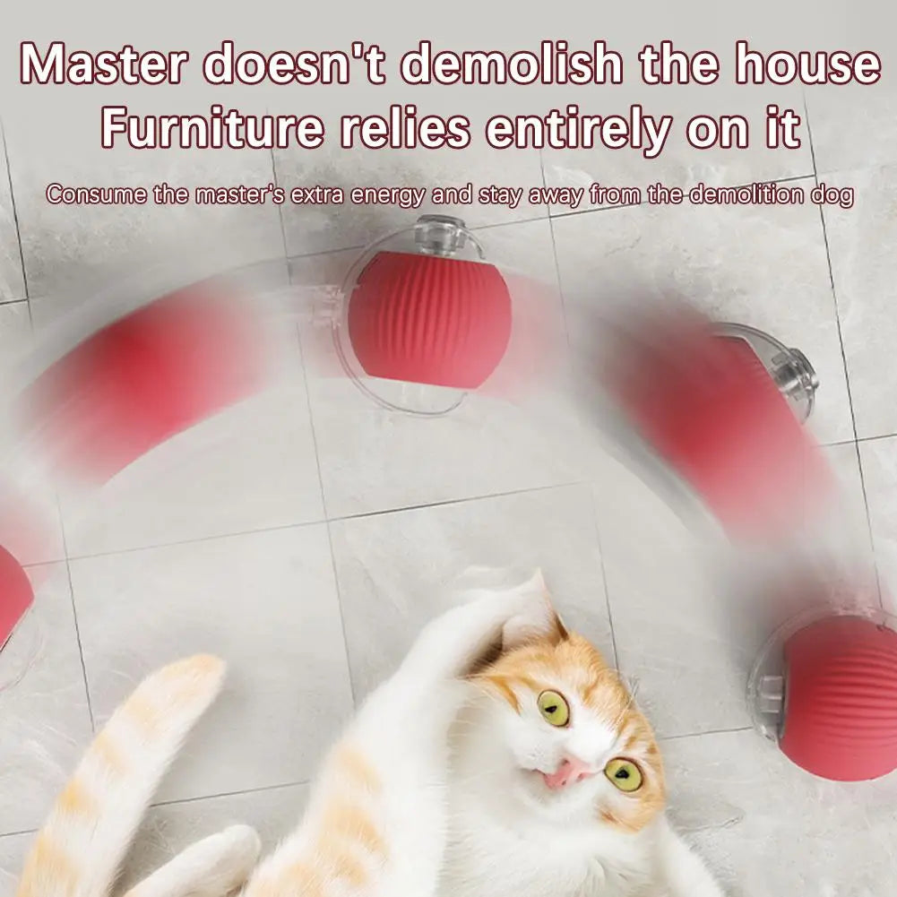 Rechargeable Automatic Cat Ball Toy – Smart Rolling Ball with Faux Tail for Interactive Play