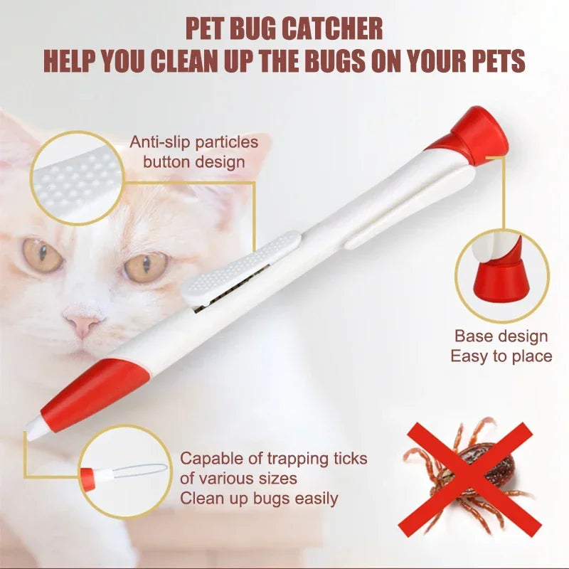 Pet Tick & Flea Remover Pen – Anti-Parasite Tool for Dogs, Cats & Small Animals