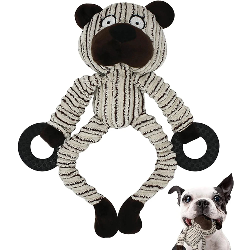 Squeaky Monkey Plush Puppy Toy – Chew Toy for Teething, Training & Interactive Play for Small Dogs