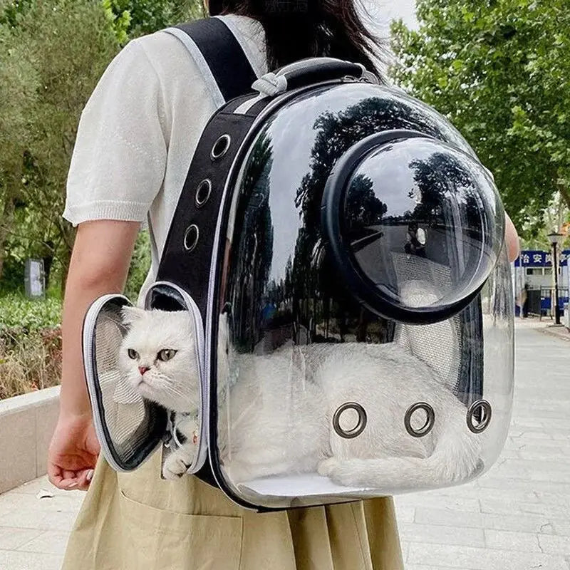 Pet Capsule Backpack – Transparent Cat & Dog Carrier Bag