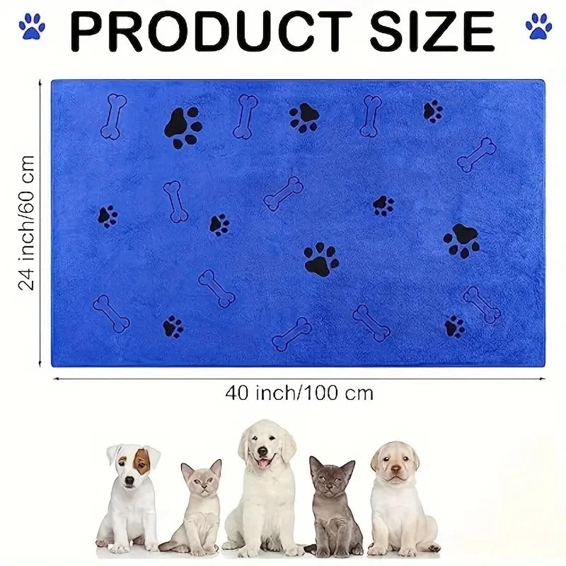 2pcs Soft Microfiber Dog Towels – Quick-Dry & Absorbent Pet Bath and Grooming Towels