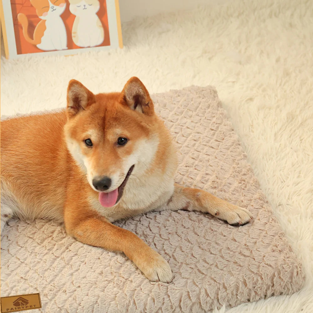Orthopedic 3D Foam Dog Bed – Faux Fur Cover, Waterproof & Washable