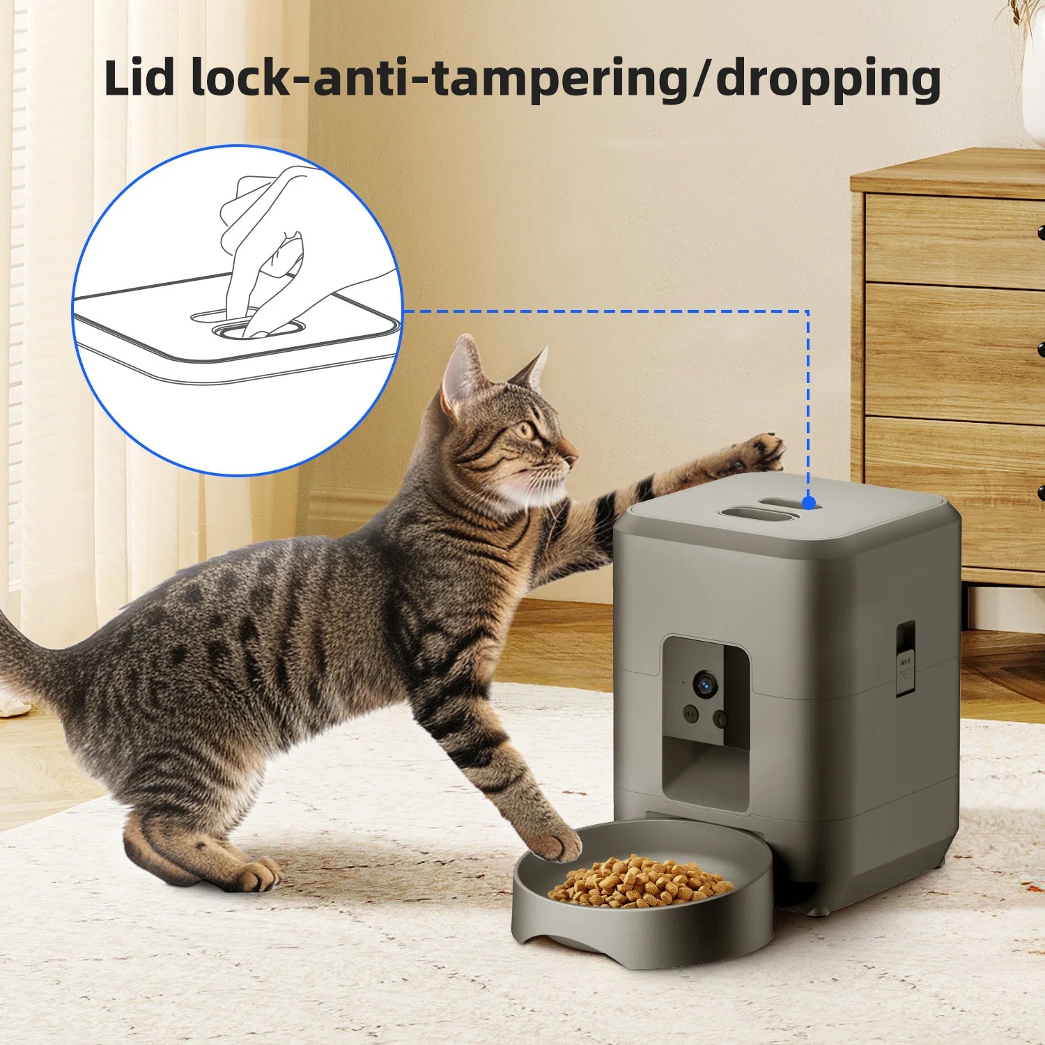 2L Smart Automatic Pet Feeder with WiFi, APP & Camera – Timed Dog & Cat Food Dispenser