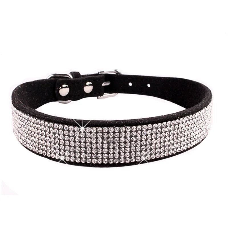 Crystal Glitter Rhinestone Dog Collar – Sparkling Pet Collar with Zinc Alloy Buckle for Small & Medium Dogs and Cats