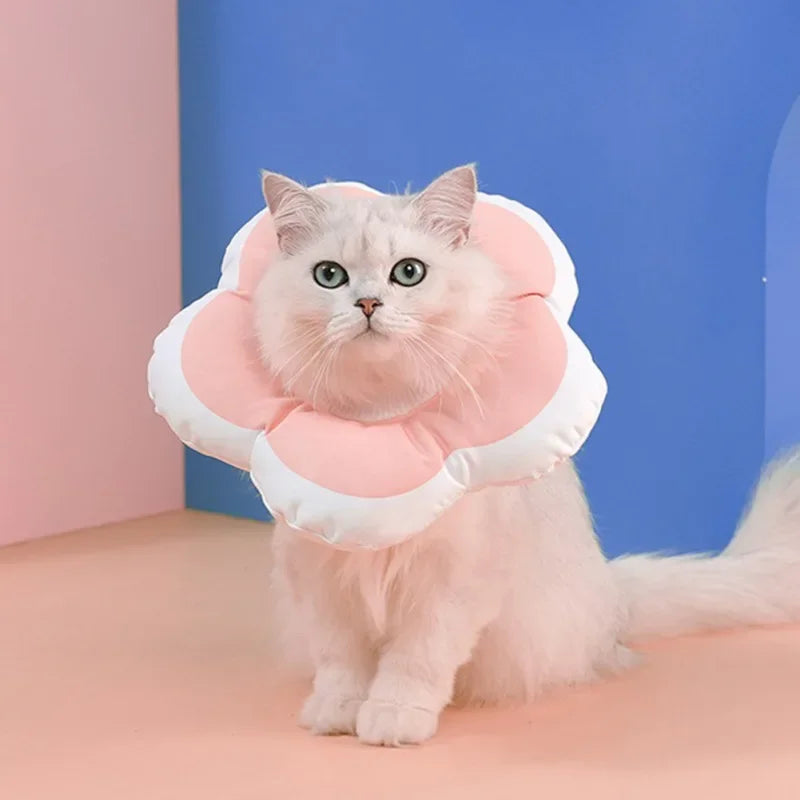 1Pc Soft Cotton Cat Recovery Cone – Adjustable E-Collar for Cats & Small Dogs