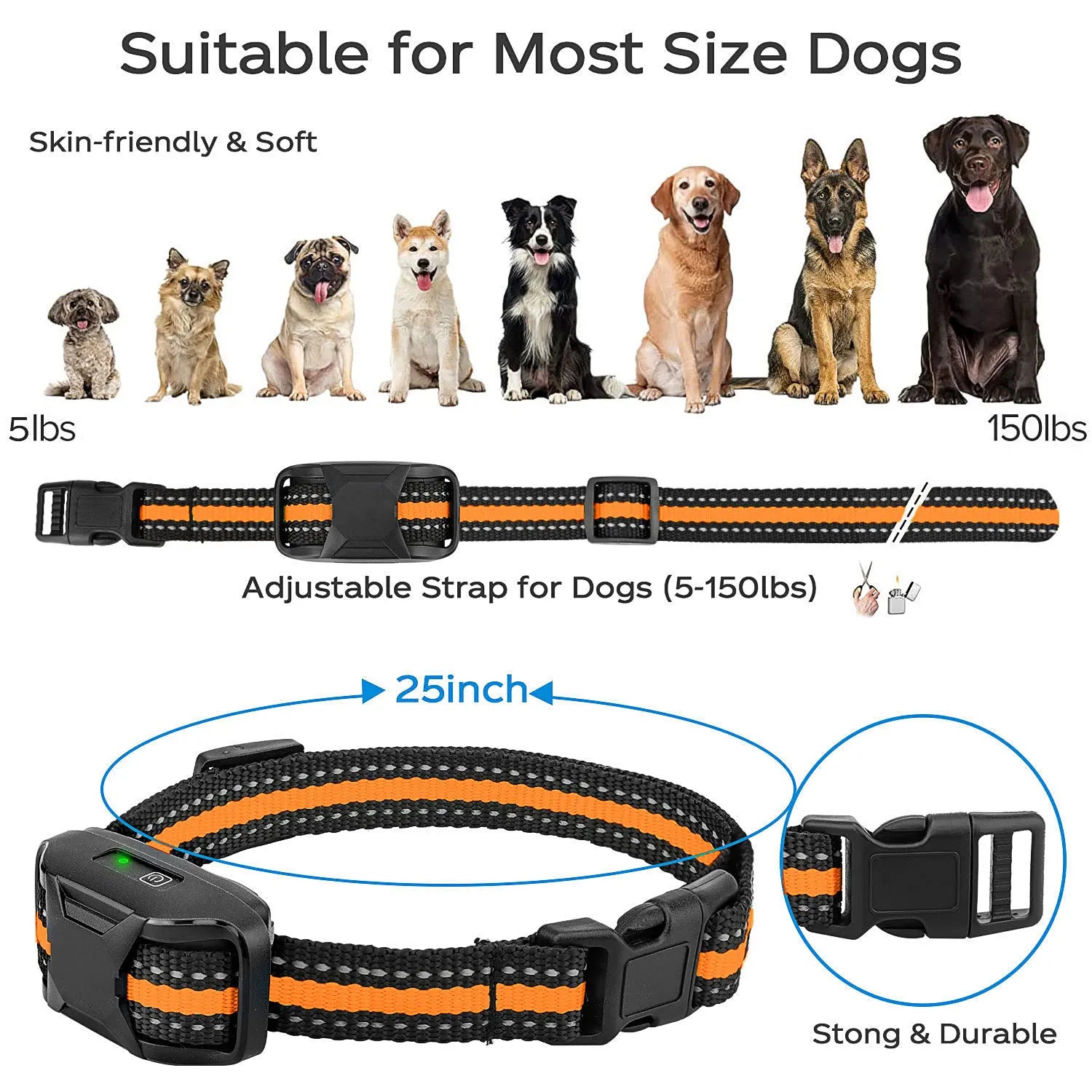 3300Ft Electric Dog Training Collar with Remote – Waterproof Shock & Vibration Behavior Trainer for Dogs 5–120 lbs