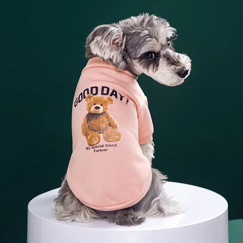 ๐ป Cute Bear Pattern Winter Dog Sweatshirt โ Cozy Pullover for Small & Medium Pets
