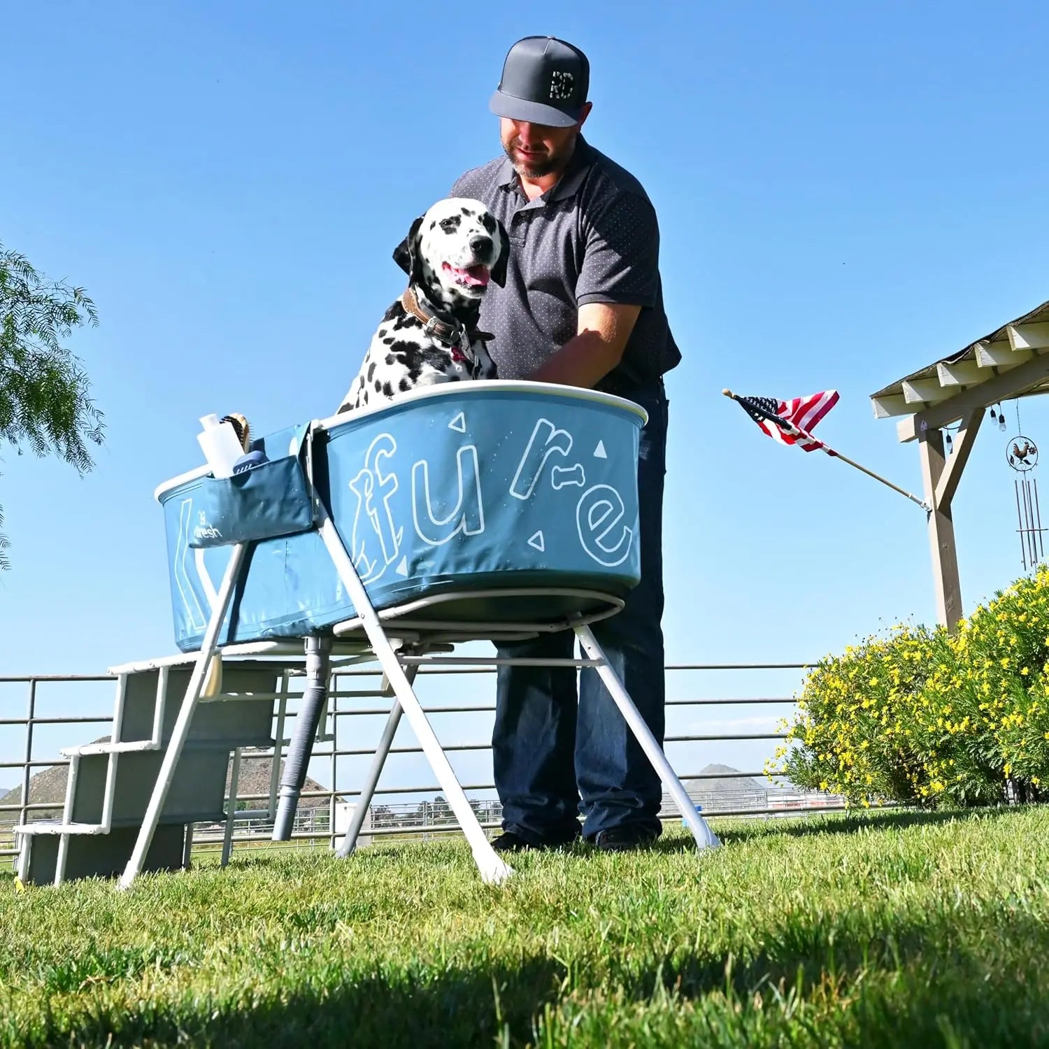 Big Dipper Elevated Dog Bath Tub with Stairs – Foldable Wash & Grooming Station