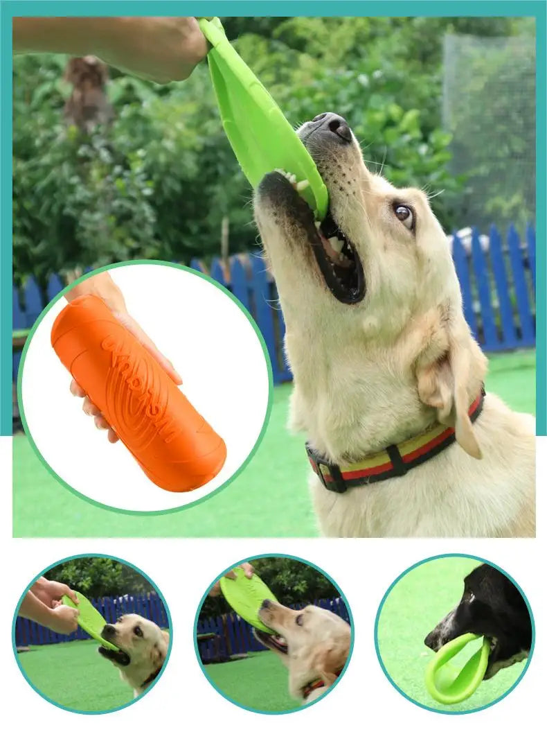 OUZEY Bite-Resistant Flying Disc Toy – Durable Interactive Dog Toy for Outdoor Training & Play