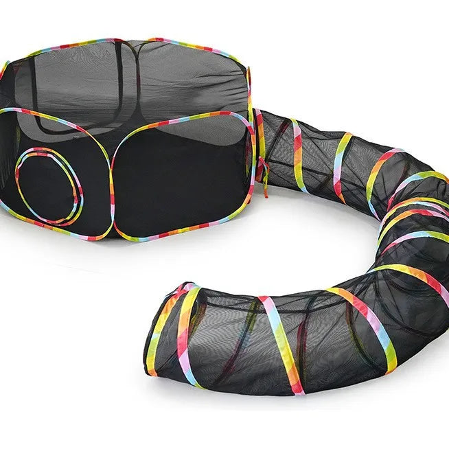 Portable Foldable Cat Tunnel & Tent Set – Large Play Space for Cats, Rabbits, Guinea Pigs & Small Pets
