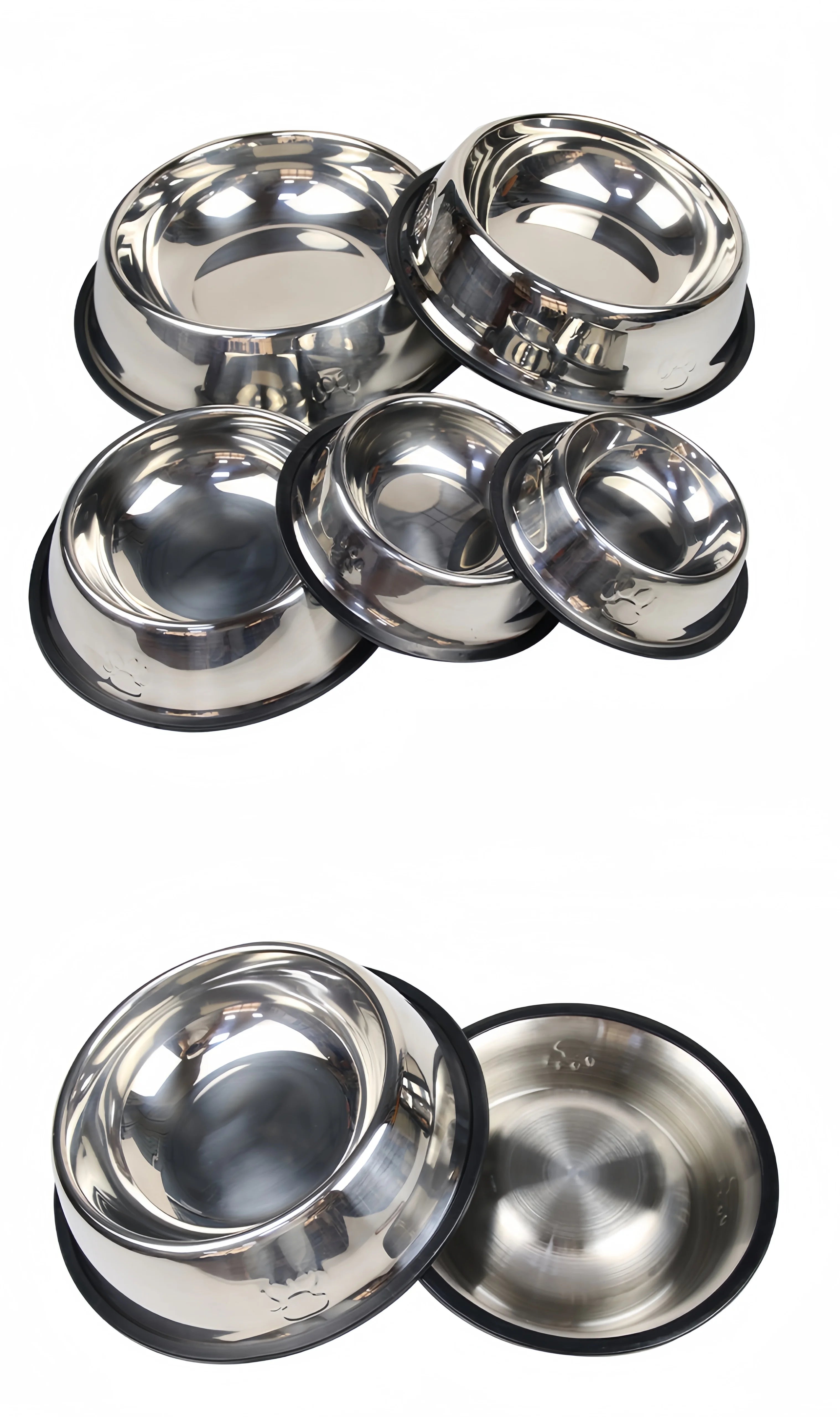 Stainless Steel Pet Bowl – Durable Feeding & Water Dish for Dogs & Cats (6 Sizes)