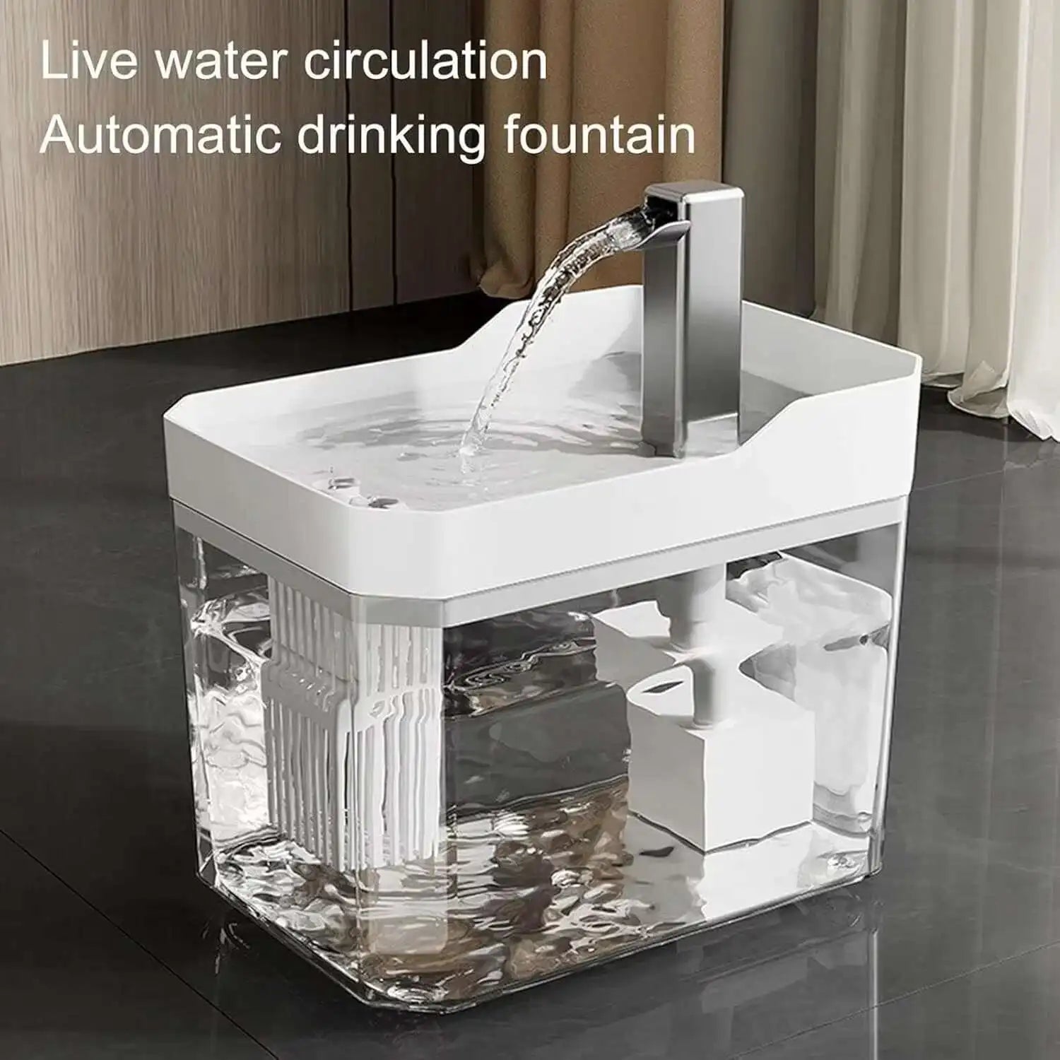 Cat Automatic Water Dispenser – Silent Drinking Fountain with Circulating Pump & Filter, Removable Bowl