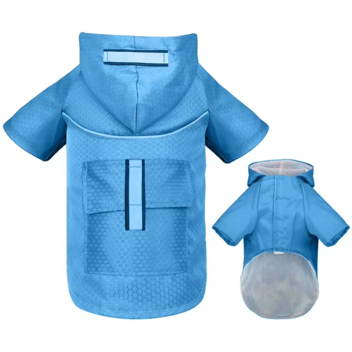 Small Dog Raincoat – Breathable Mesh Waterproof Jacket with Hood & Pocket