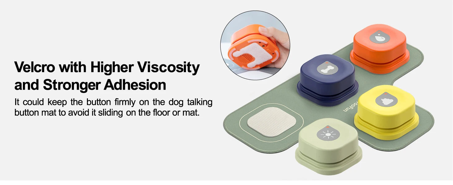 MEWOOFUN Dog Button Record – Interactive Talking Pet Communication Toy with Pad & Stickers