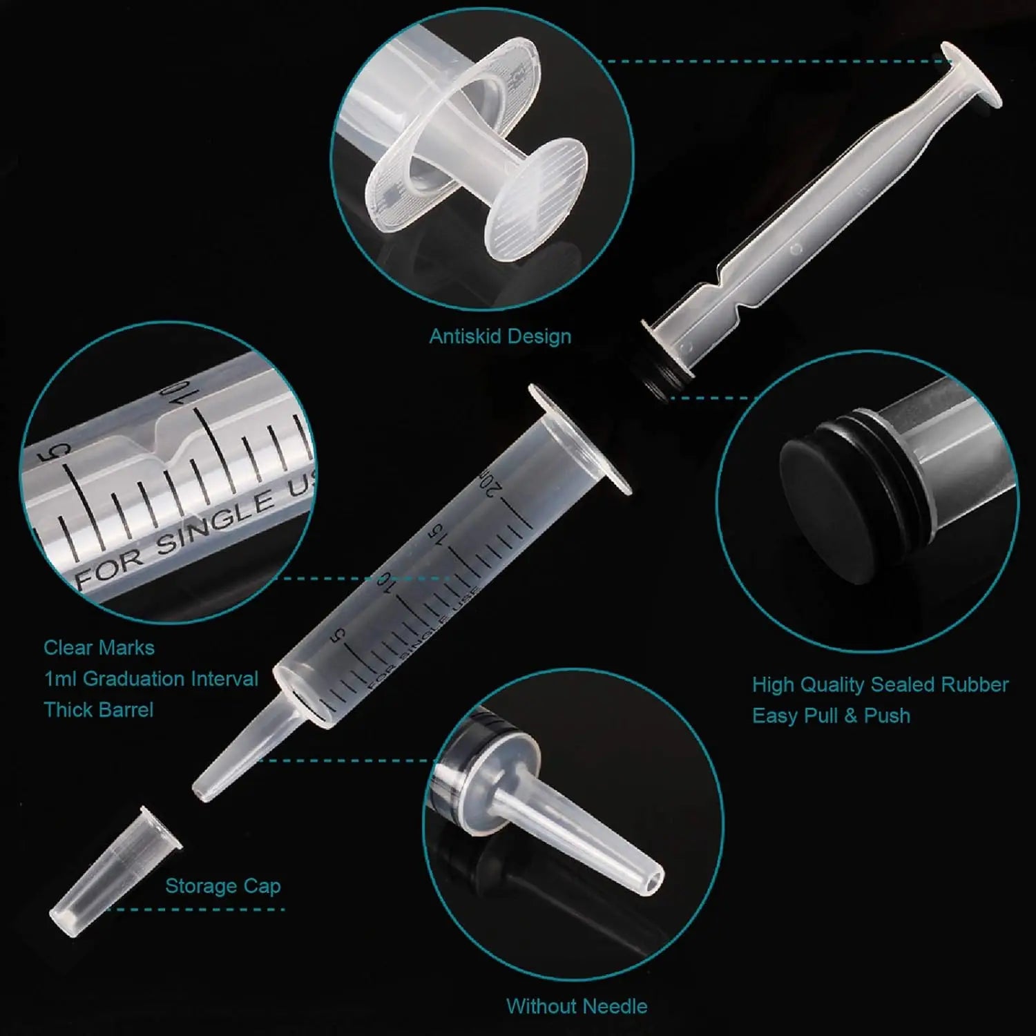 Reusable Plastic Syringe (Without Needle) – 20ml for Pet Feeding, Hydroponics, Nutrients, and Liquid Measurement
