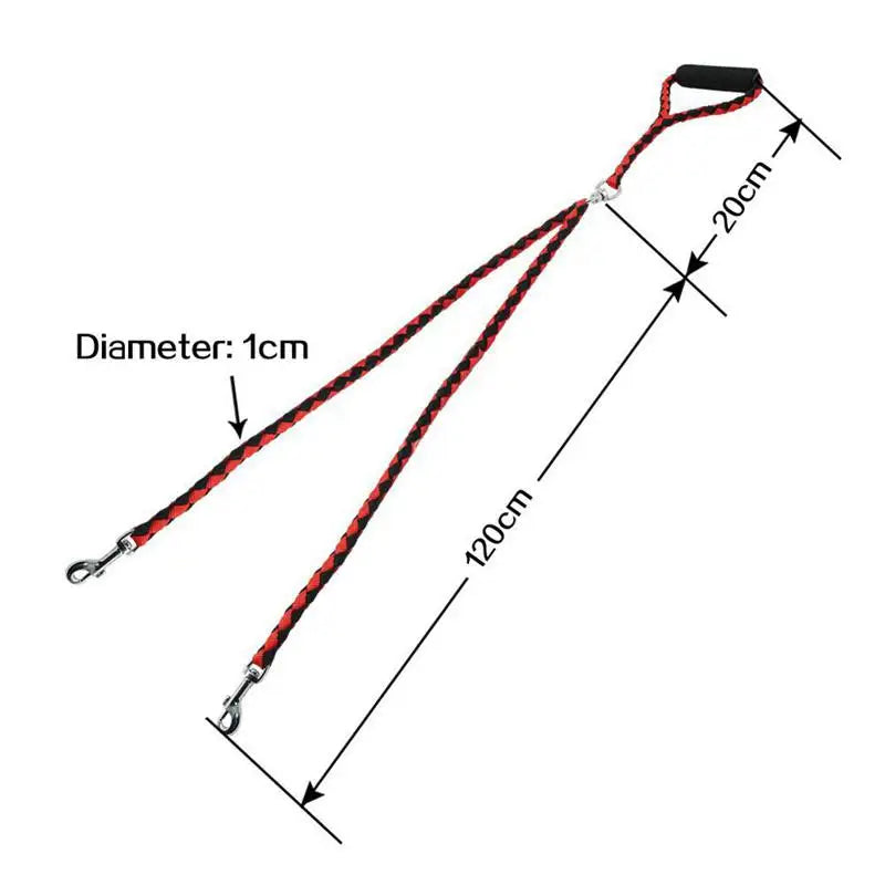 Double Dog Leash – 360° Swivel Tangle-Free Nylon Walking Leash for Two Pets