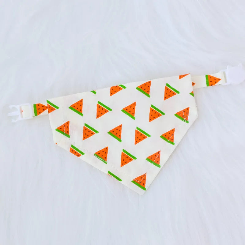 Adjustable Cotton Plaid Dog Bandana – Washable Pet Scarf with Bowtie Collar for Large Dogs & Cats