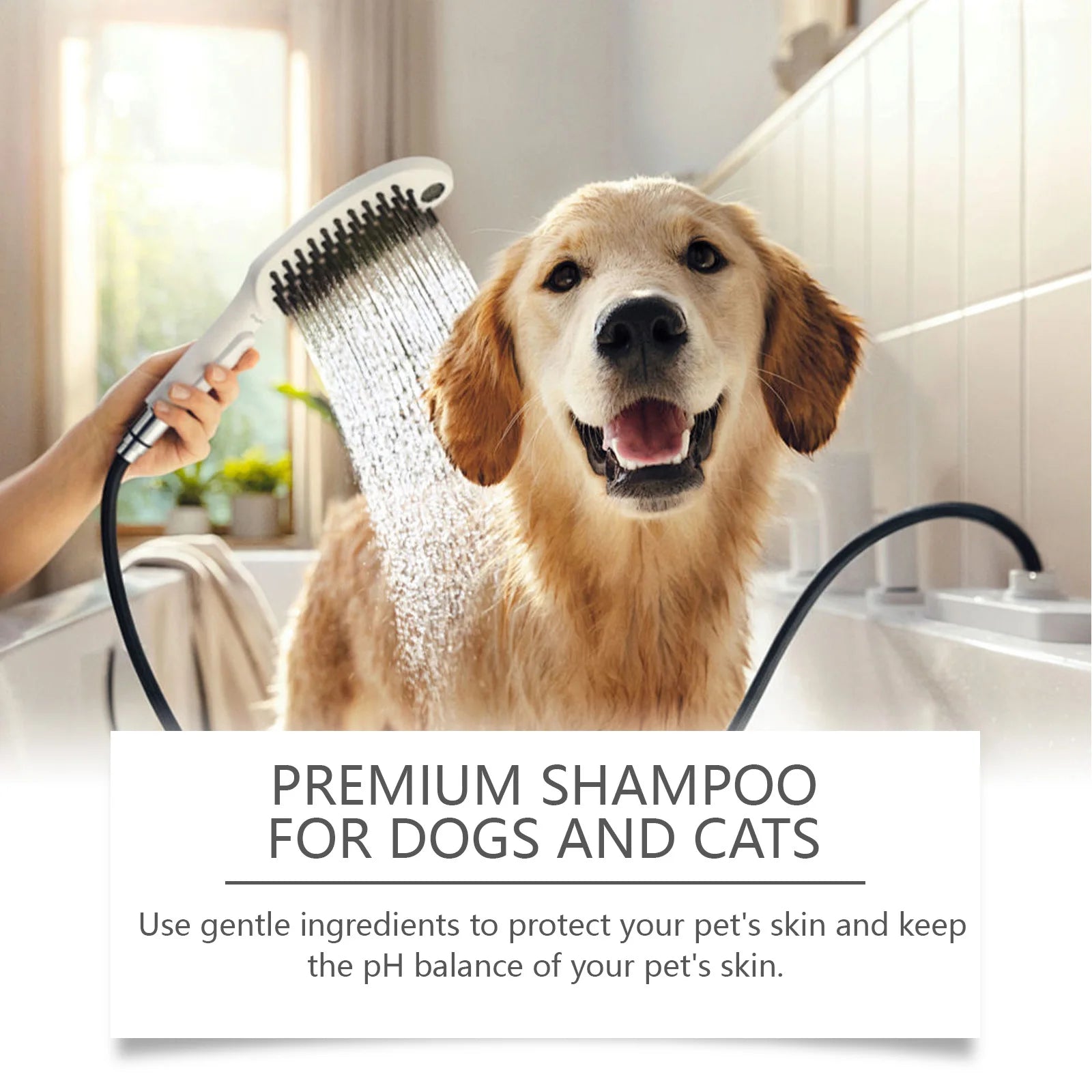 Natural Pet Shampoo for Dogs & Cats – Odor Control & Flea Repellent with Coconut Oil Formula